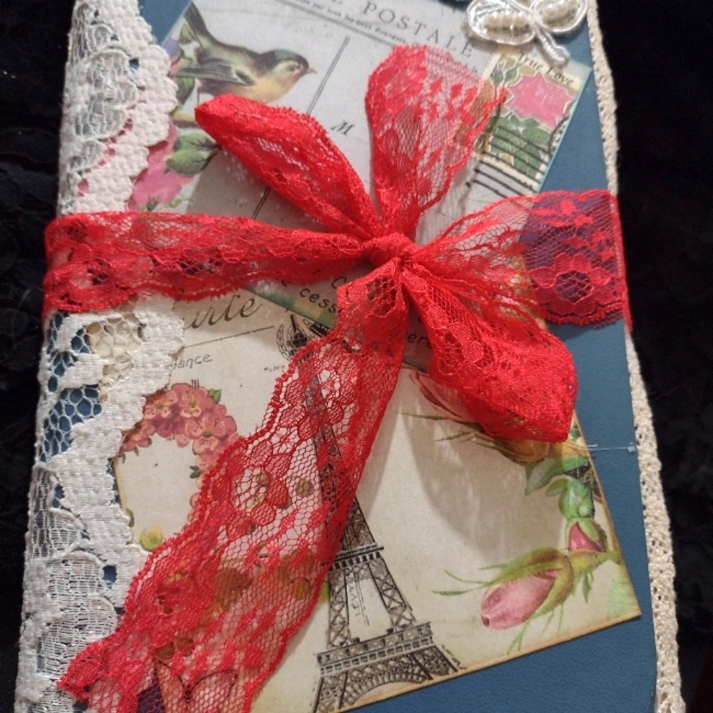 Handmade "Red Ribbon" junk journal
